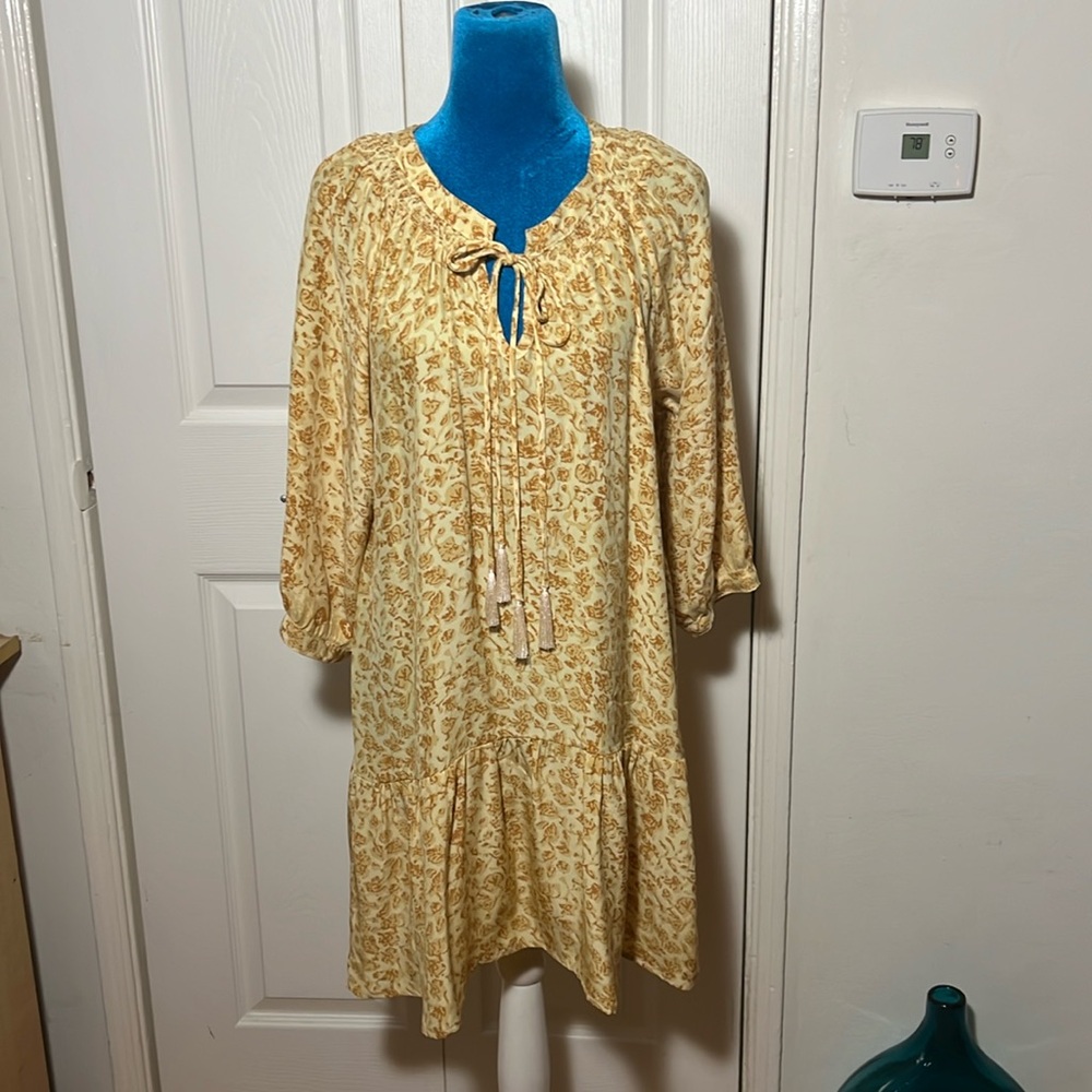 Natalie Martin Yellow Floral Mini Dress